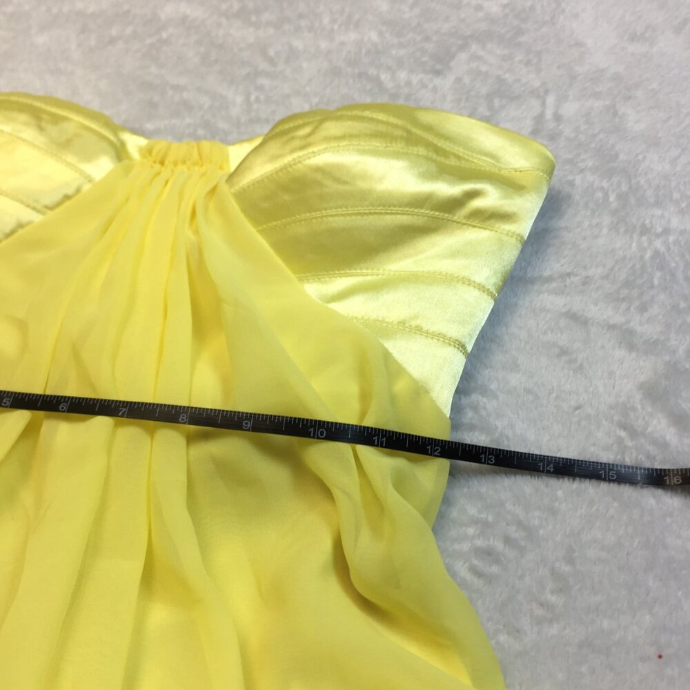 Adrianna Papell Hailey Strapless Maxi Dress Size 5/6 Womans Yellow Empire Waist - Picture 12 of 13